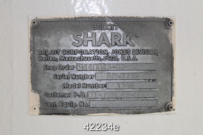 Used Beloit Shark 3396 Pulper Drive, With Hub Cap #42234