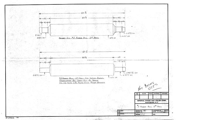 Used Sandy Hill  Second Press, 18" Dia. X 96" Face Top Stonite Roll, 16" Dia. X 95" Face Bottom Rc Blind Drilled Roll.  Rolls Only, No Framework. #20215