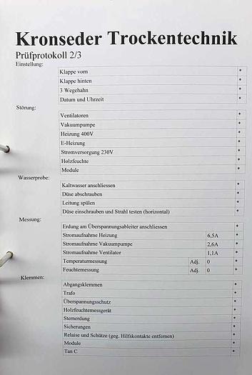 Used 2008 Kronseder Germany EUROVAC Kronseder KIT 150 Vacuum interval dryer KIT