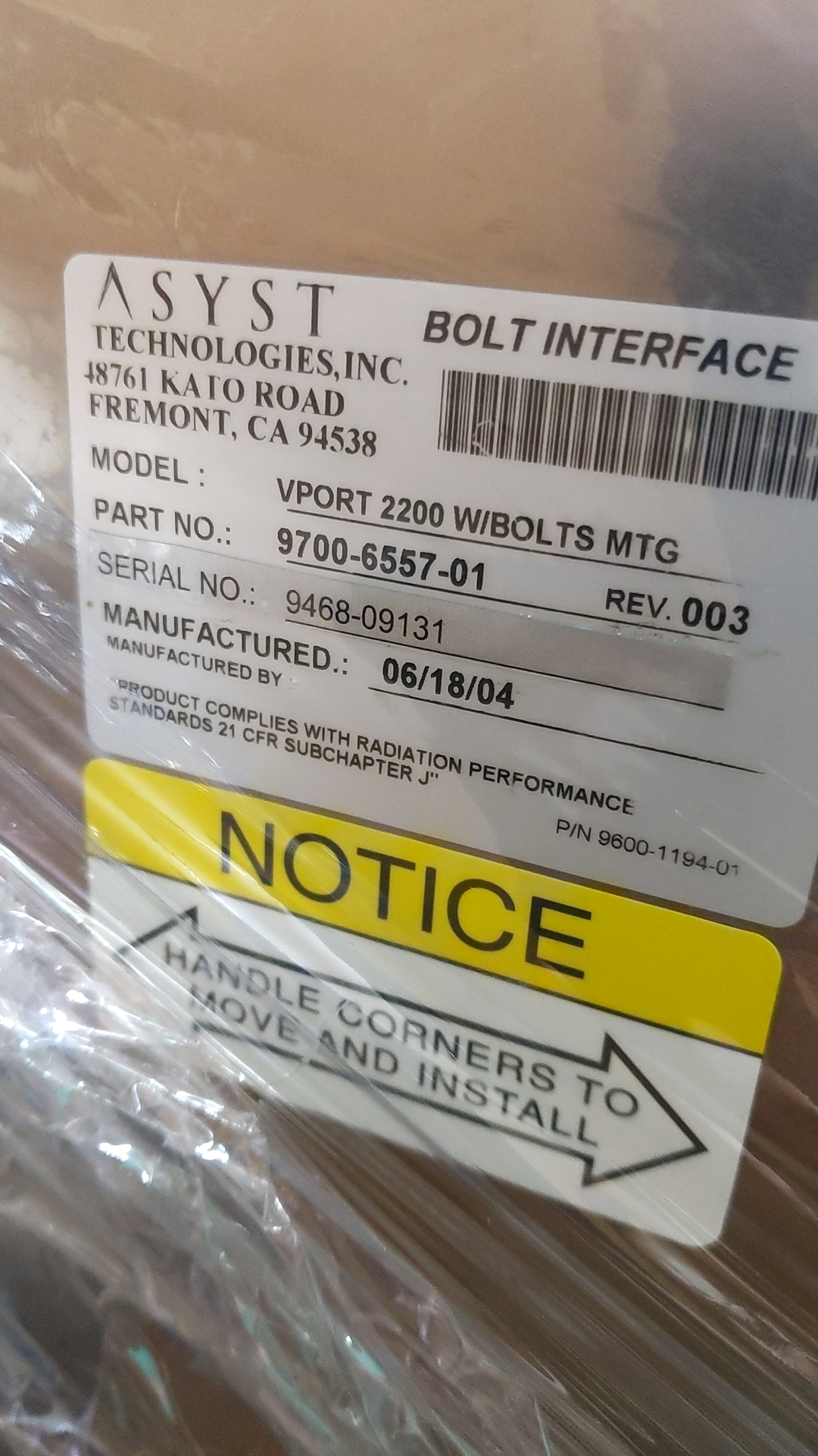 Used Asyst Versaport 2200