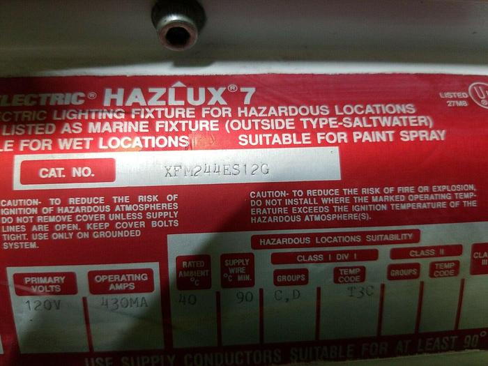 Used American Electric XFM244ES12G EXPLOSION PROOF FLUORESCENT paint, wet, salt water