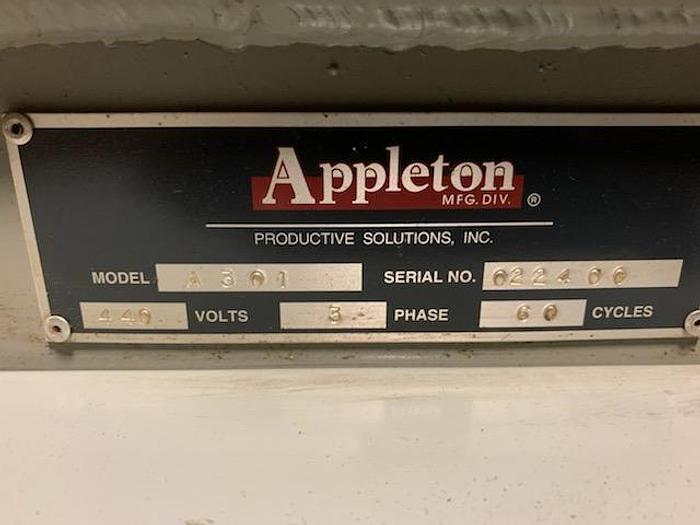 Used 128" APPLETON 210 SEMI- AUTOMATIC CORE CUTTER
