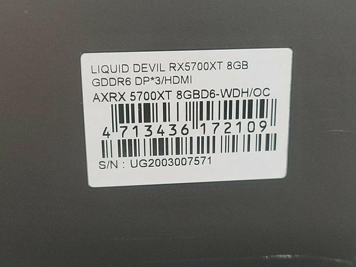 Used PowerColor AMD Radeon RX 5700XT Liquid Devil 8Gb GDDR6 Read Description