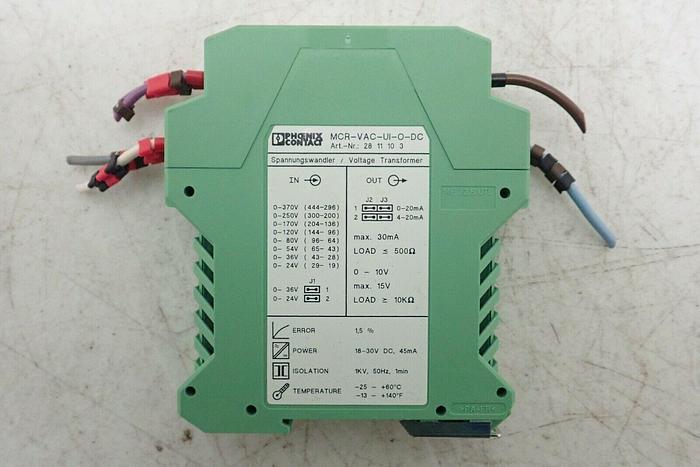 Used Phoenix Contact MCR-VAC-UI-O-DC Voltage Measuring Transducer