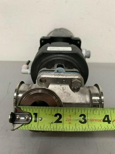 Used ITT Pure-Flo A209 Stainless Steel 3-Way Diaphragm Valve w/ 2" Sanitary Fittings