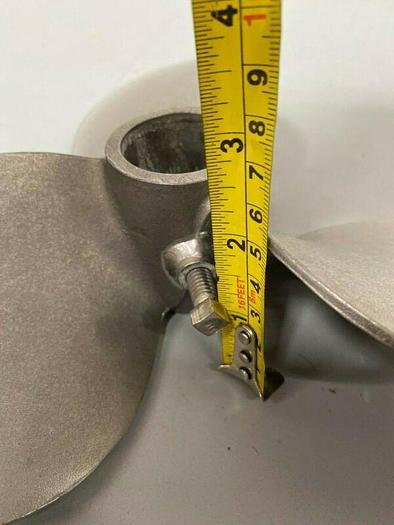 Used Stainless Steel 3 Blade Tank 9.25" Mixing Propeller 1.75" Shaft OD