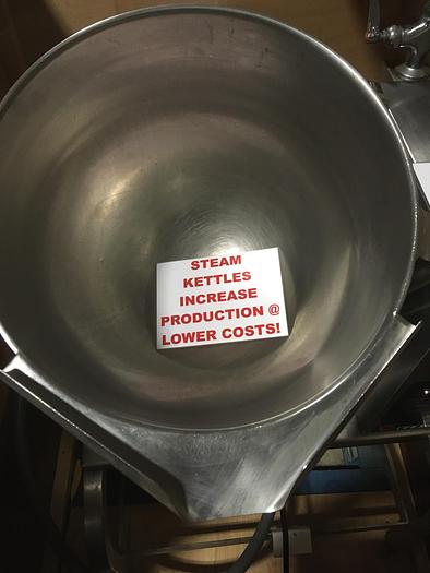 Used GROEN  TDBC-40 QT TRUNNION STEAM KETTLE, ELECTRIC 208V-3PH w/ COVER & H.D. S/S STAND (#706) TDBC-40