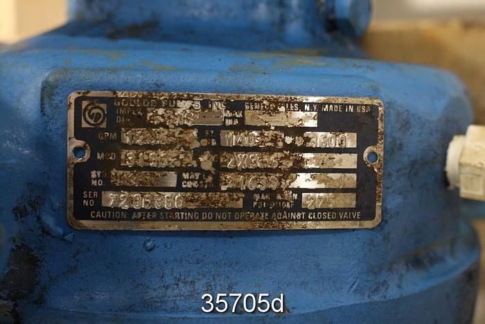 Used Goulds 3196 Pump, 2x3x6, 6 Vane 6" Impeller #35705