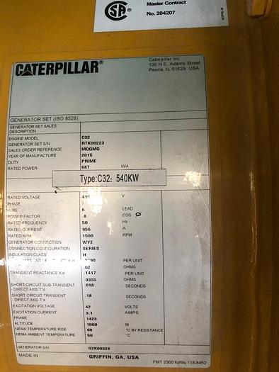 Caterpillar generators Marine Tier II with class certificates