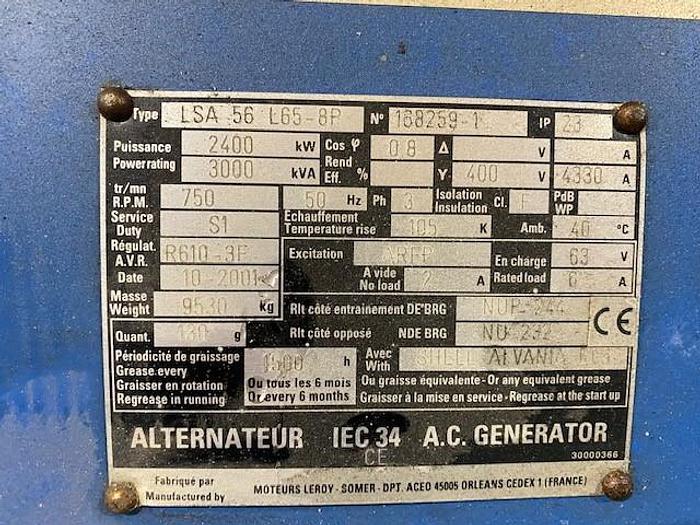 Used 2001 Leroy Somer - 3000 KVA