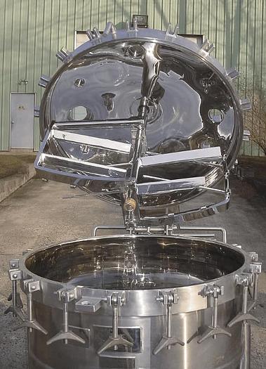 Used 100 GALLON LEE DOUBLE MOTION VACUUM PROCESSOR – S/S – VACUUM