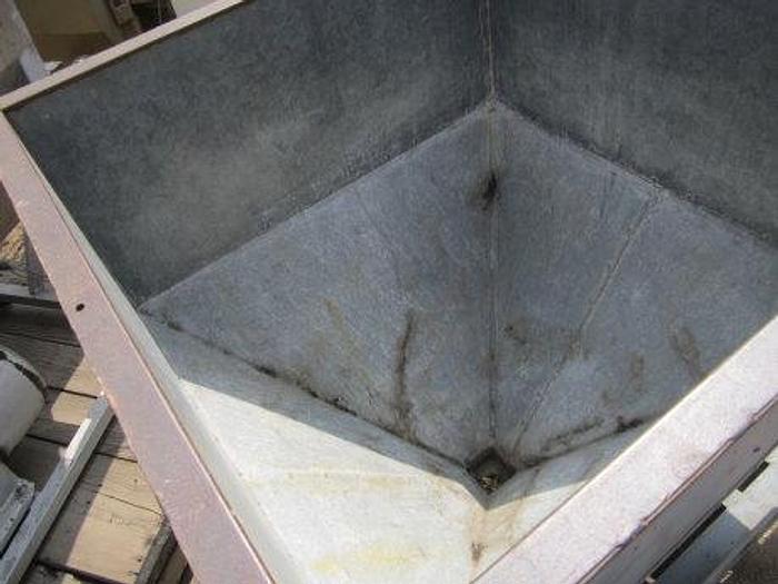 Used Hopper, 18 CF, C/st, 3' x 3' x 16", Galvanized, Portable #S738422