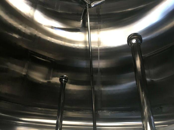 Used Precision 5000 Liter Stainless Steel Jacketed Reactor @ 52 PSI  Mixer w/o Motor