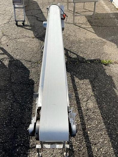 Used 8' Long x 7.5" Wide Sanitary Flat Belt Conveyor