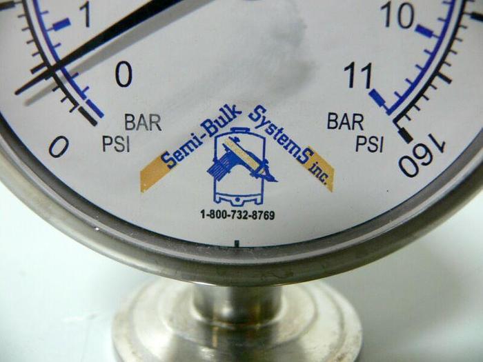 Used Semi-Bulk Systems EL974440041111A0000 Pressure Gauge 160 PSI  2" Fitting