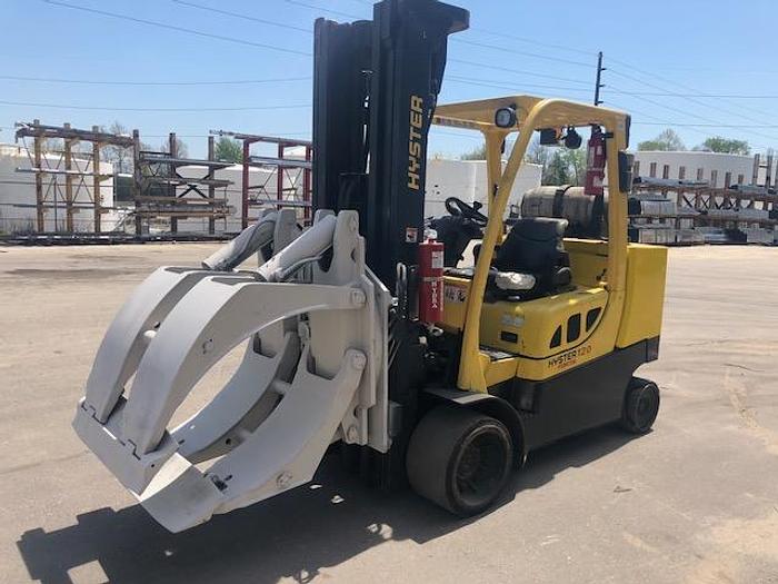 Used 12,000 LB HYSTER ROLL CLAMP TRUCK S120FTPRS W/ 60" OD ROLL CAPACITY MFG. (2006)