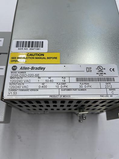 Used Allen-Bradley 2098-DSD-020-SE