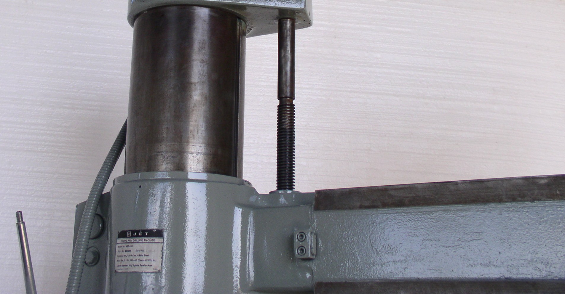 Used 3' x 9" JET Model JRD-939 Radial Arm Drill; T-Slotted Table; Mfg. 1985 - LIKE NEW