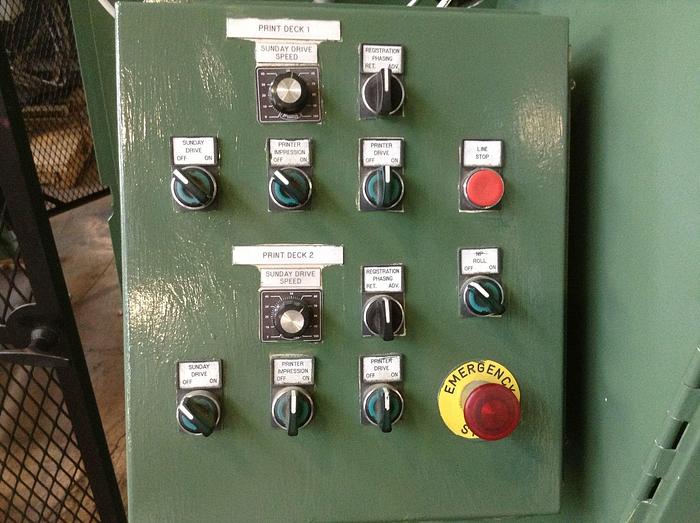 Used 54" WIDE RETROFLEX K SERIES HD 2 COLOR STACK FLEXO PRESS - PENDING SALE