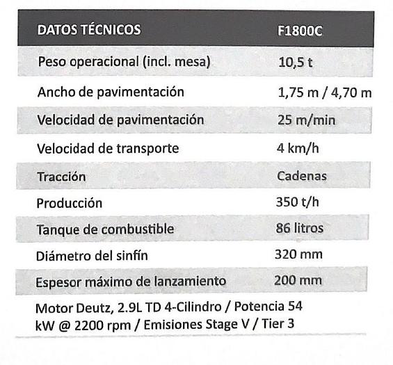 PAVIMENTADORA F1800C