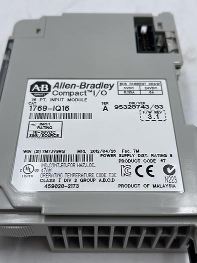 Used Allen-Bradley 1769-IQ16 Ser A 