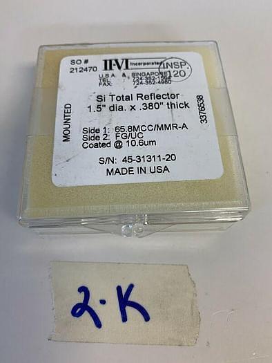 Used II-VI 212470 Si Total Reflector 1.5" Dia. X .380 Thick Coated @10.6um
