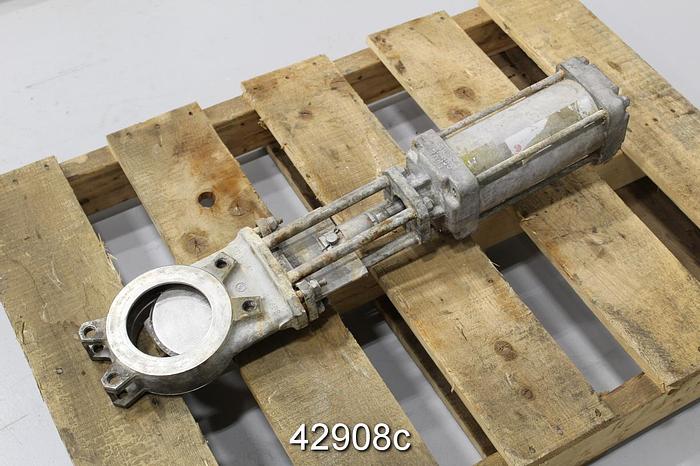 Used Stafjo 4" Air Operated Knife Gate Valve #42908