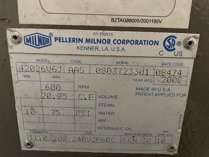 Used 2008 MILNOR 140LB WASHER