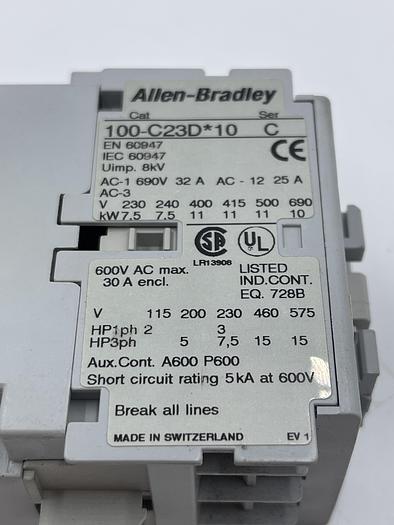 Used Allen-Bradley 100-C23D*10 Ser C 