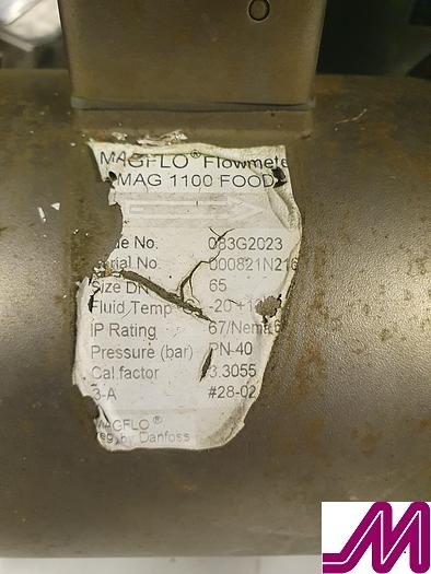 Used Danfoss Magflow MAG 6000 Flow Meter with Mag 1100 Food Head