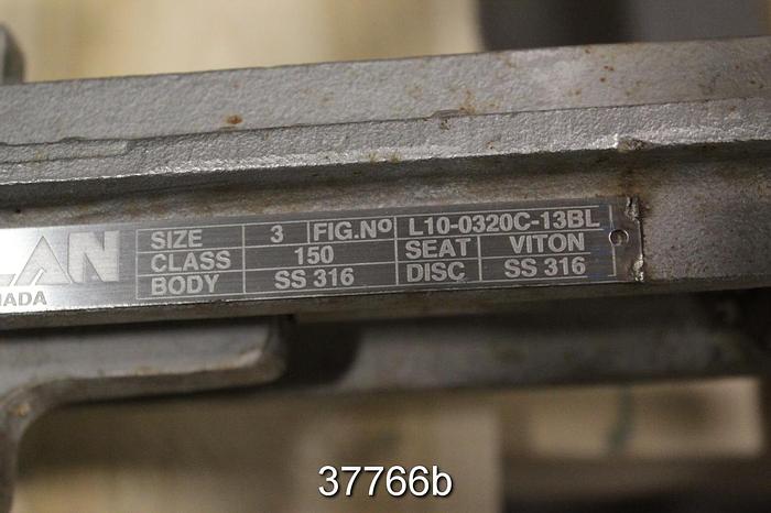 Used Velan 3" Hand Operated Knife Gate Valve, L10-0320C-13BL #37766