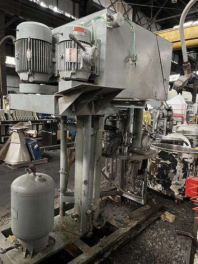 Used 100 GALLON ROSS TRIPLE MOTION MIXER - MODEL PVM-100 - S/S - VACUUM - 2 MIX CANS