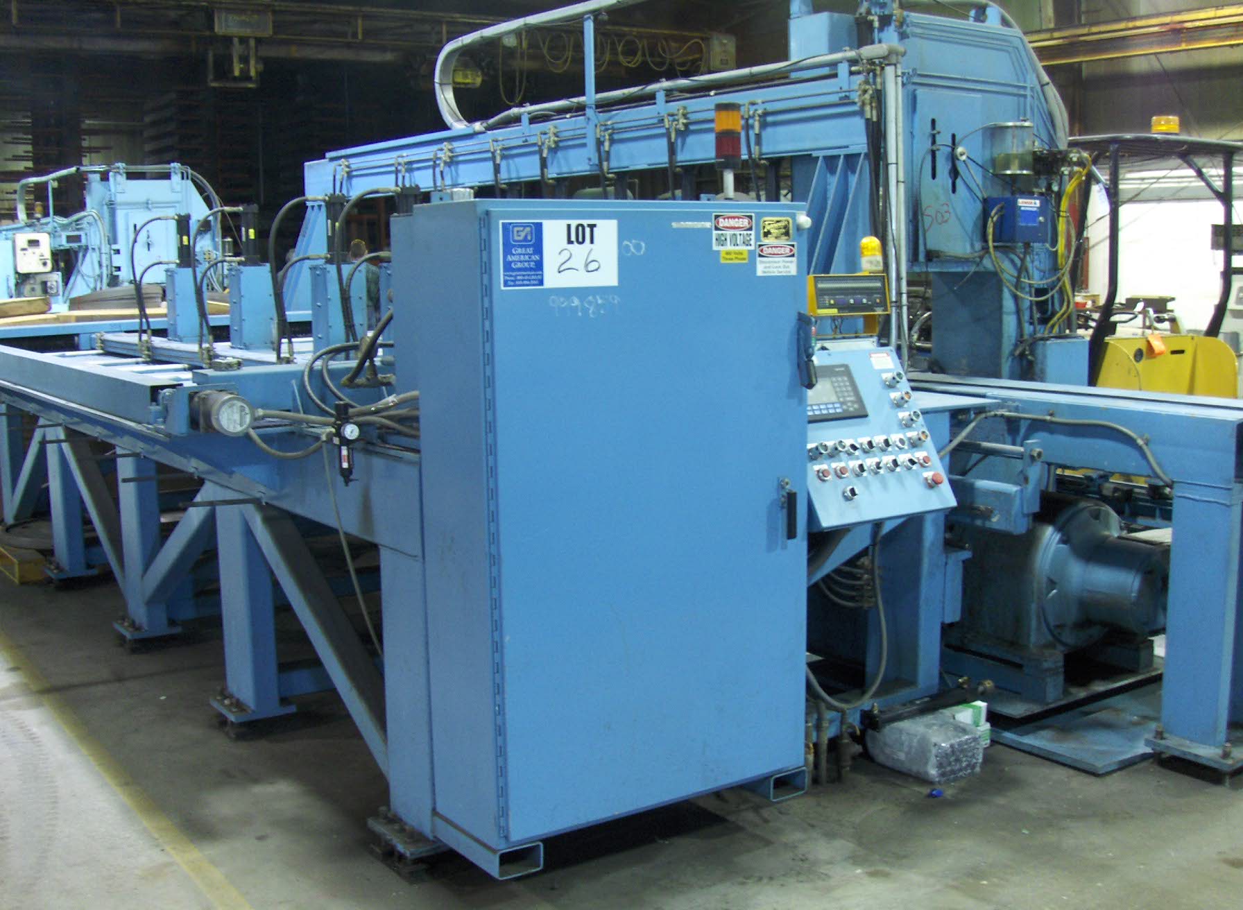 Used 12" x 156" TANNEWITZ Model 3000-MH12 Vertical Band Type Plate Saw; Mfg. 2003