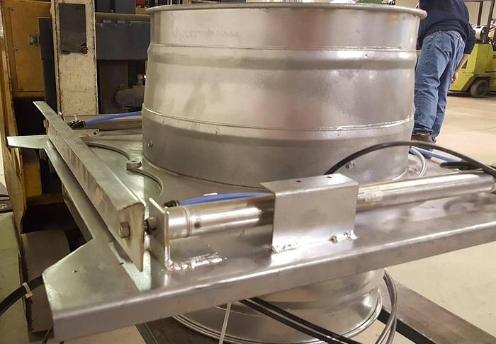 Used Kirk & Blum Cecco 15" Pneumatic Auto Air Cut-Off Blast Gate