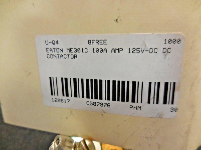 Used Eaton ME301C DC Contactor, Comes w/ Cutler-Hammer 30B4376G08 Coil (125VDC, 100A)