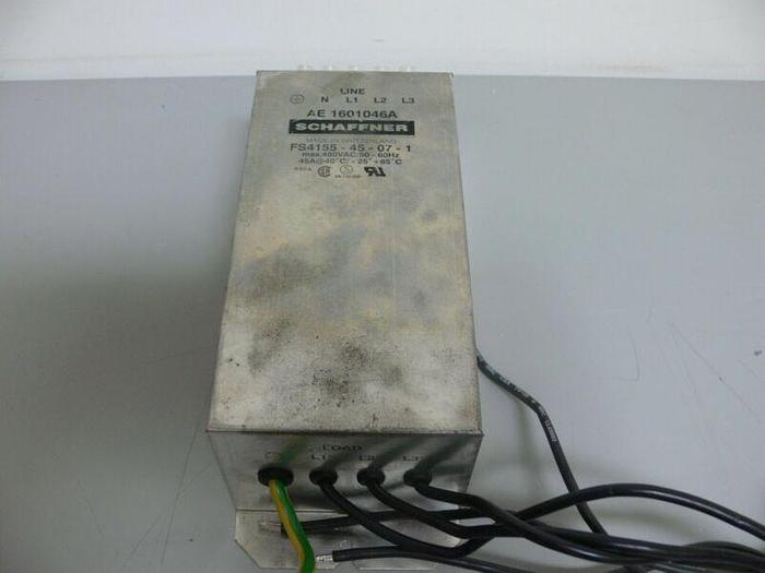 Used Schaffner AE 1601046A Power Line Filter w/ 30 amp Breakers FS4155-45-07-1