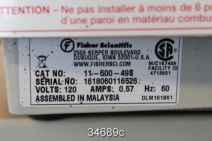 Used Fisher Scientific Isotemp Magnetic Stirrer Cat. No. 11-600-49S #34689