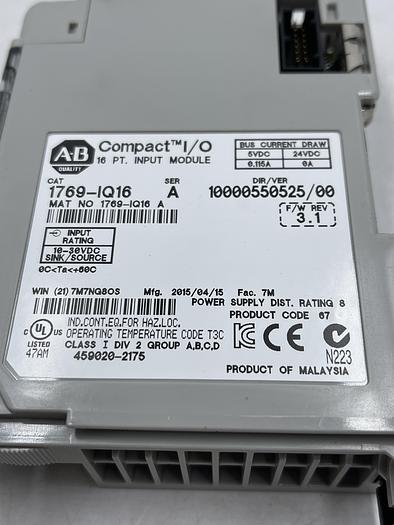Used Allen-Bradley 1769-IQ16 Ser A