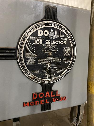 Used DOALL MODEL V36 VARIABLE SPEED 36" BANDSAW
