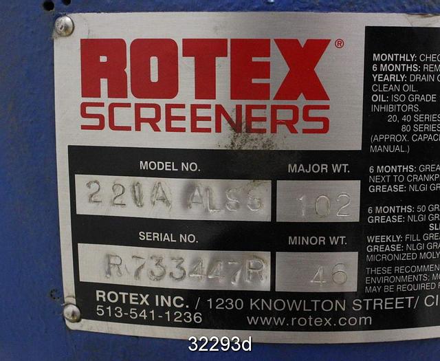 Refurbished Rotex 221A ALSS Screener Drive Head #32293