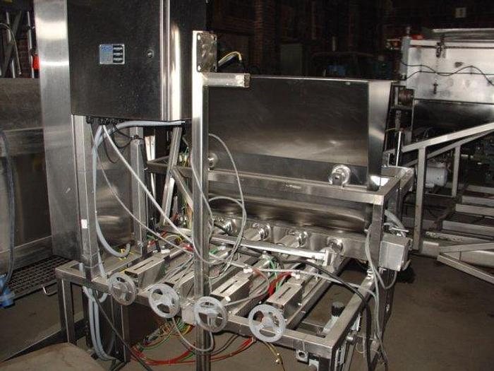 Used Raque 4-Piston Filler/Depositor; Md#BL-60 with Traveling head assembly