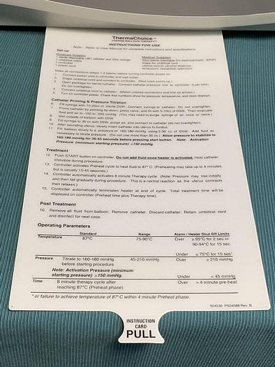 Gebraucht Gynecare Thermachoice EAS 1000-2 Uterine Gebärmutter Balloon Therapy Ablation