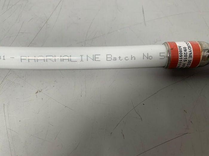 Used Liquidyne 1" x 24" Flexible Silicone Hose w/ Stainless Steel Outlets