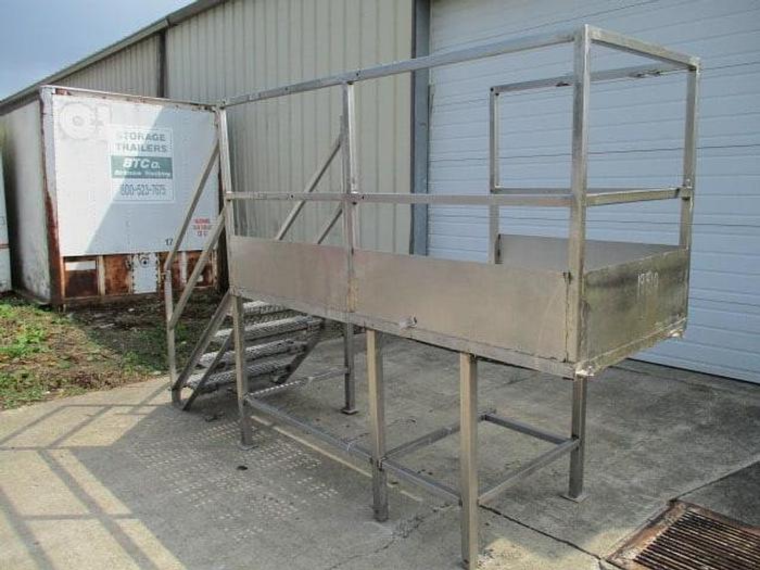 Used Work Platform; Stainless Steel, 7' 6"Lx3'W