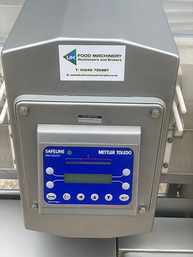 Used Safeline Mettler-Toledo Metal Detector with push-arm reject (runs Left to Right)