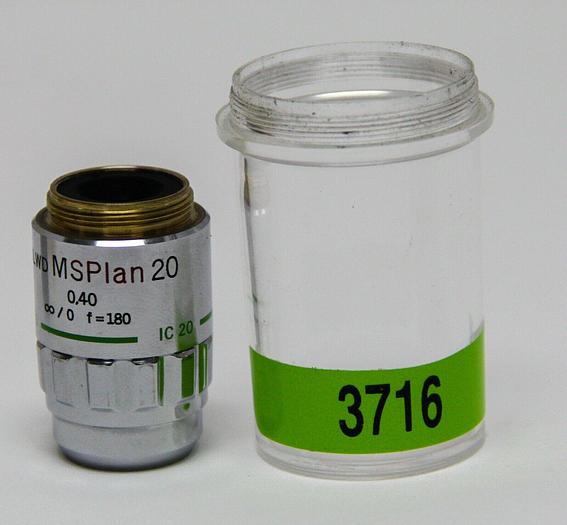 Used Olympus IC20 Microscope Objective ULWD MSPlan 20 0,40 F=180 (3716)