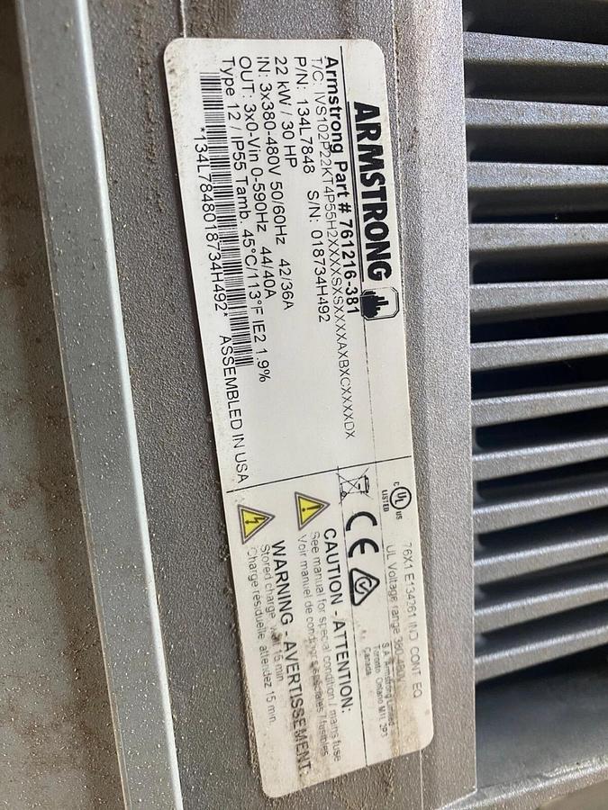Armstrong 761216-381  Variable Speed Controller 30 HP/ 22 kW 134L7848