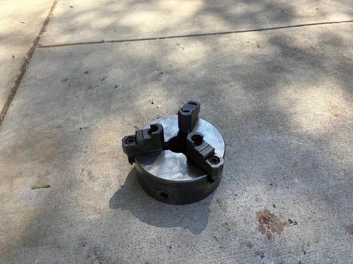Used PHASE 2,  6 1/2 " 3-Jaw Chuck 1 1/2" Hole Self Centering Jaws