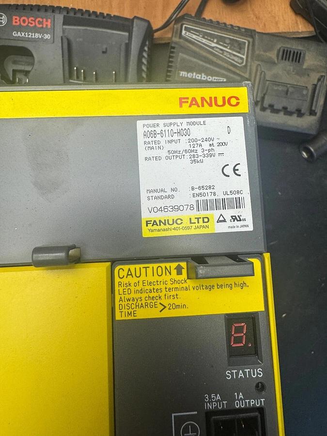 Used Fanuc A06B-6110-H030 Power Supply, Output 283-339V, 3 Phase - USED