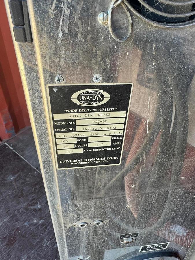 Used UNA-DYN Auto Mini Dryer UDC-30 S/N: 167152.01-0198